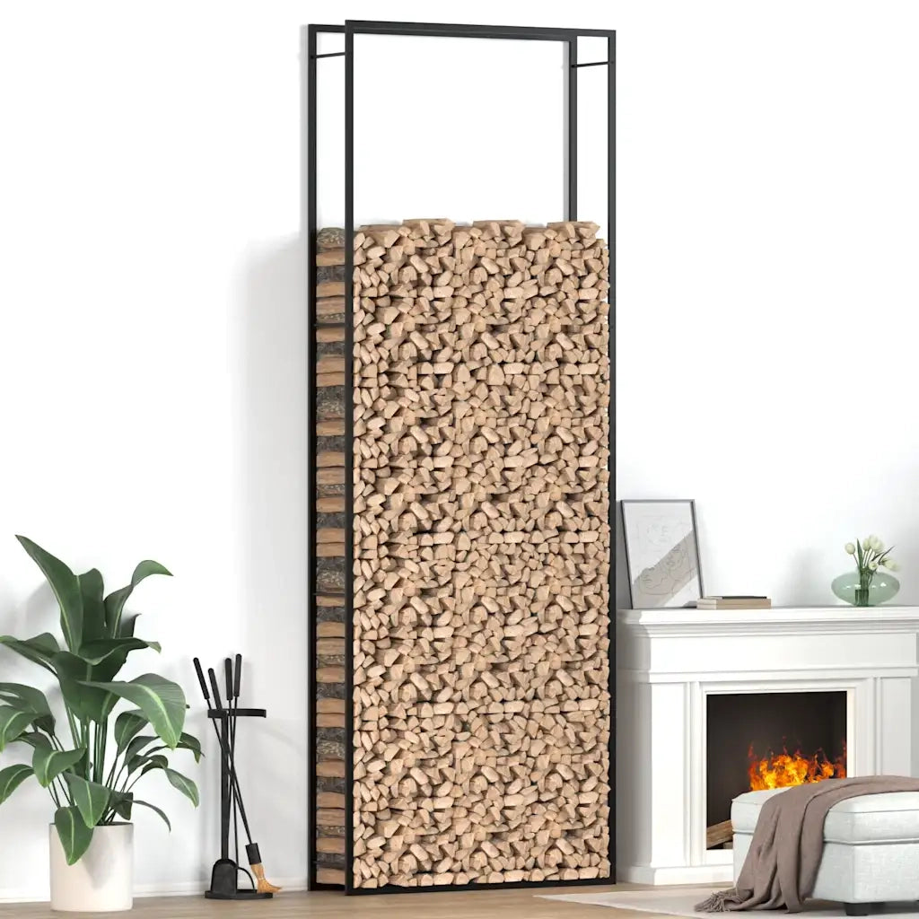 Portalegna Nero Opaco 110x28x312 cm in Acciaio 350312
