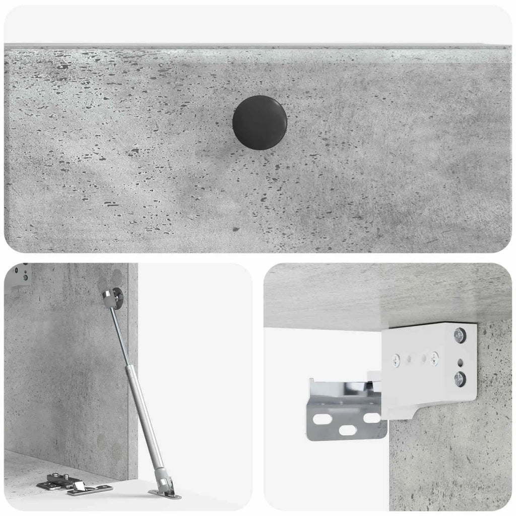 Mobile Porta TV da Muro 59,5 x 31 x 30 cm Grigio Cemento 899218