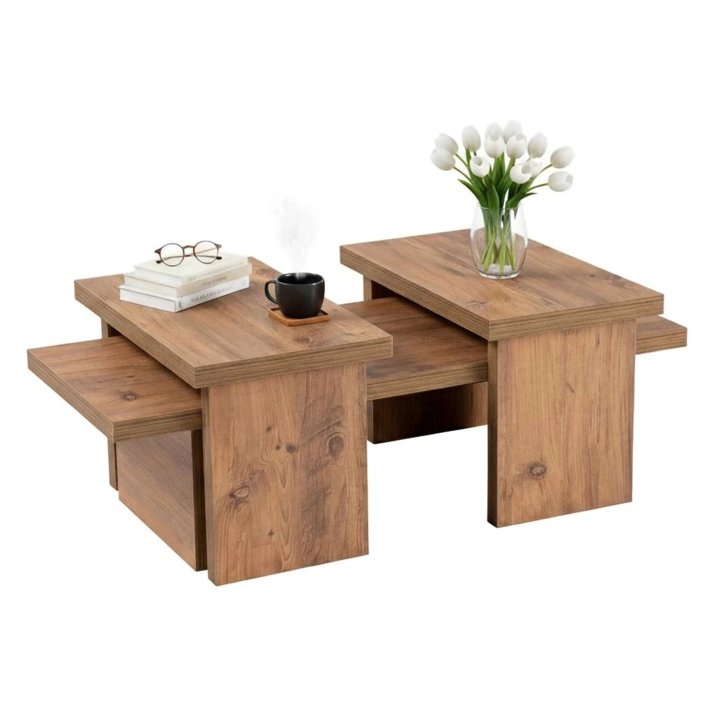 Tavolino da salotto Amarantha, Tavolo basso da caffè, Portariviste per divano, Ripiano da soggiorno, 110x45 h42 cm, Pino