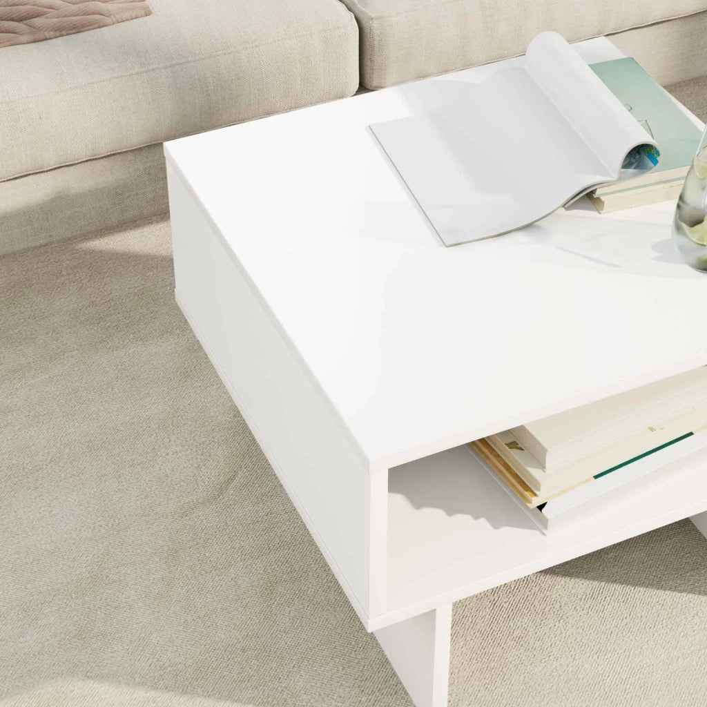 Tavolino da salotto | Tavolino da caff¨¨ | Tavolino da Soggiorno Bianco 48 x 46 x 35 cm Legno multistrato