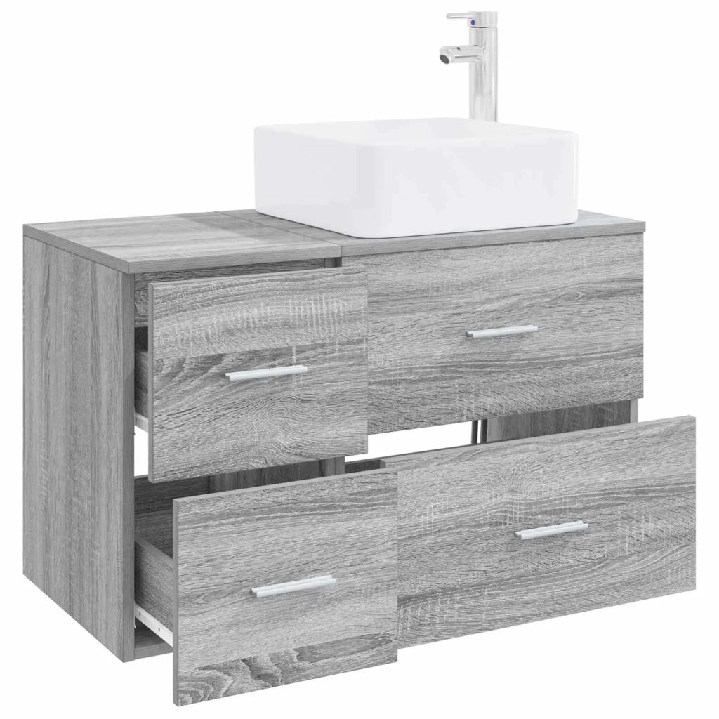 Set di mobili per il bagno 2 pz Sonoma grigio 3403981