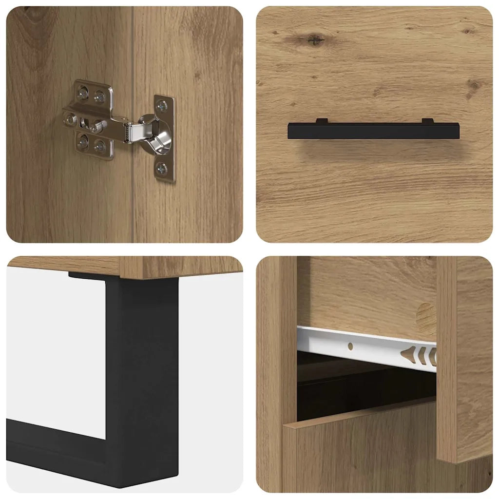 Credenza-Buffet-Armadio da cucina Rovere artigianale 69,5 x 34 x 90 cm Legno multistrato 224807