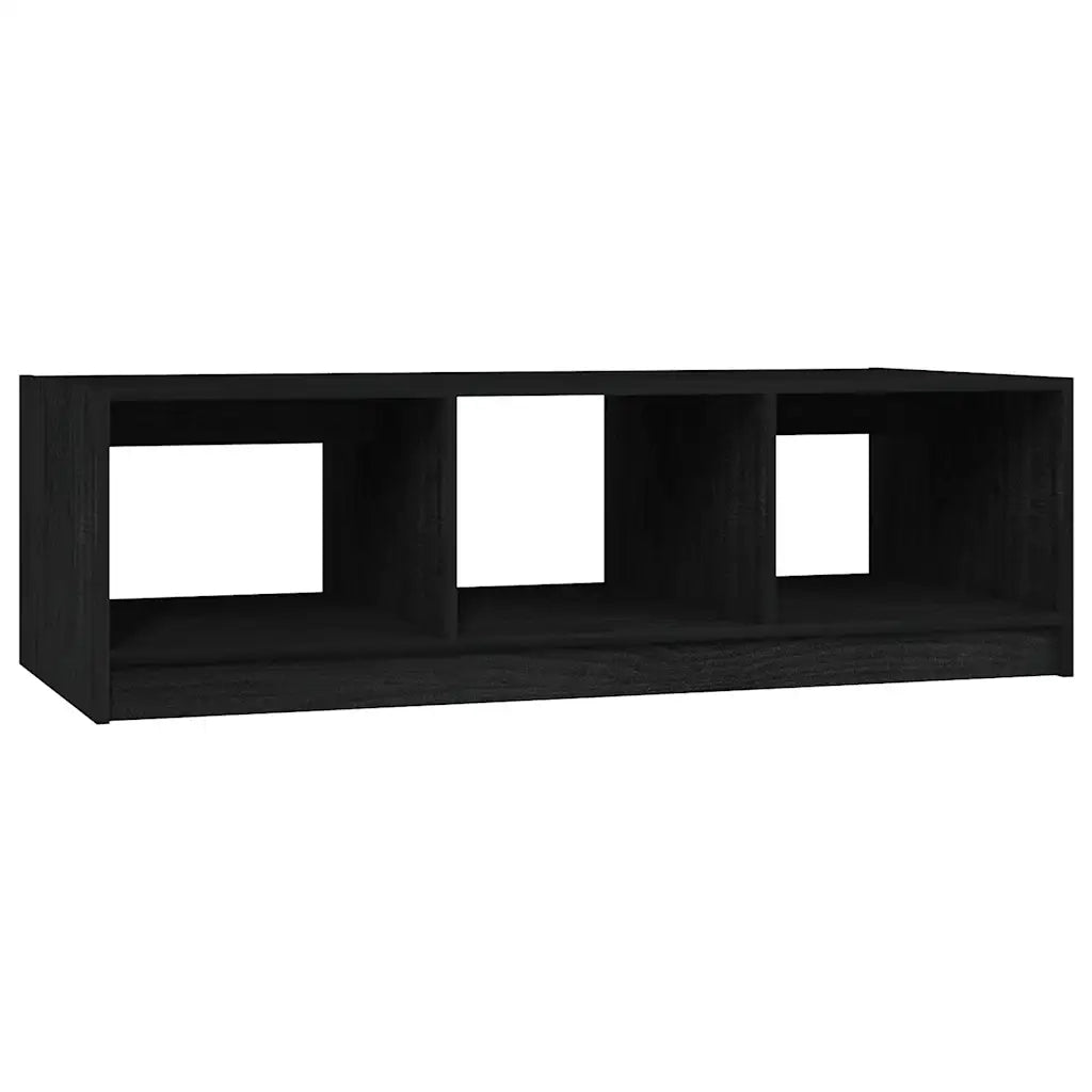 Tavolino da salotto | Tavolino da caff¨¨ | Tavolino da Soggiorno Nero 110x50x34 cm Legno Massello di Pino