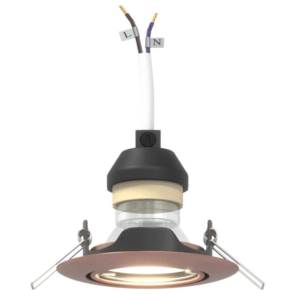Plafoniere Incassate 12 pezzi Rotondo GU10 Rame Ã˜90 mm Acciaio