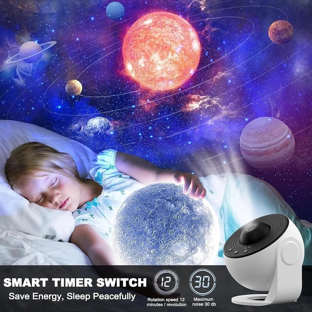 Trade Shop - Proiettore Cielo Stellato 12 Dischi Planetari Luce Notturna Led Galassia Camera Soffitto -