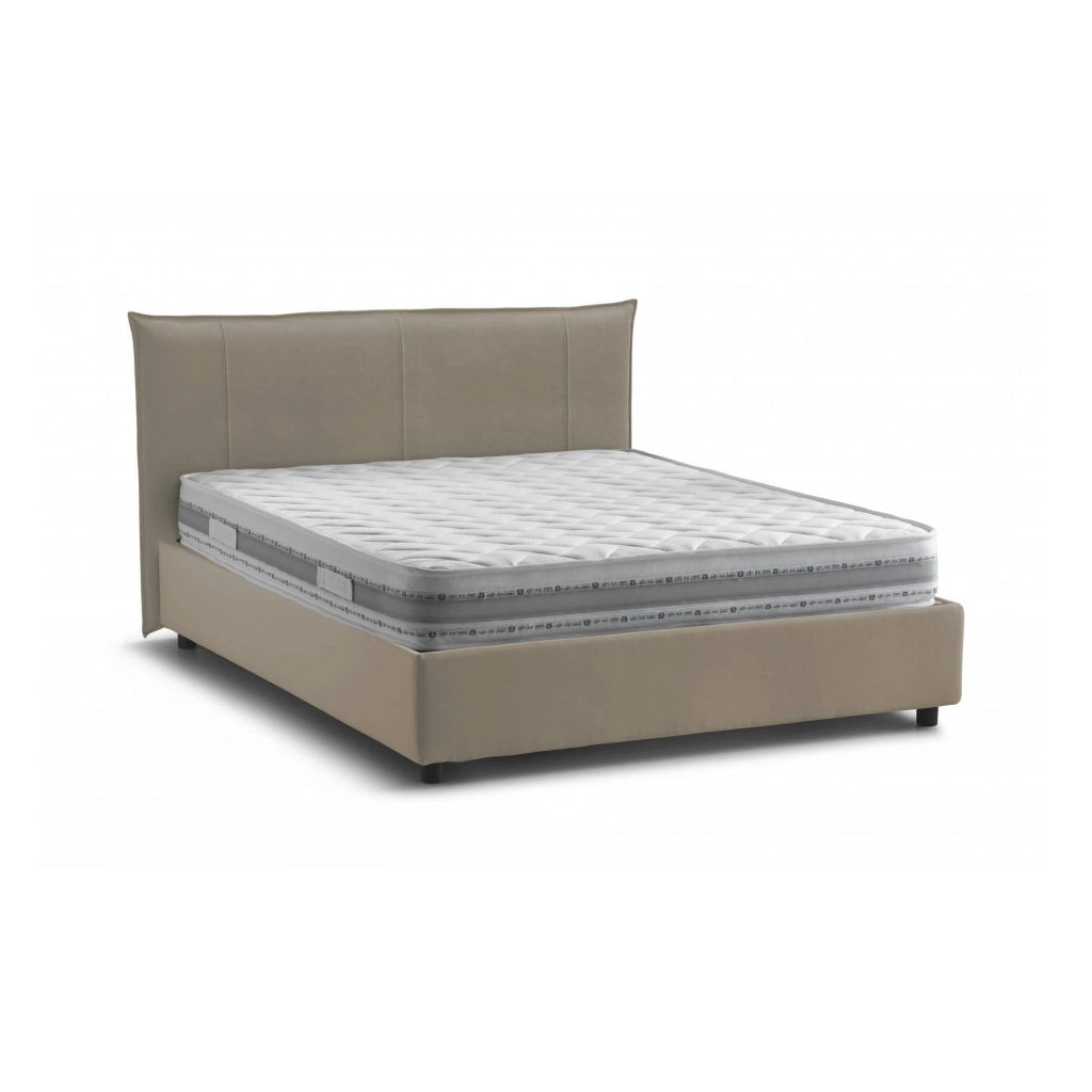 Letto Matrimoniale Almond, Letto Matrimoniale Materasso Incluso Made in Italy, Grigio Tortora\