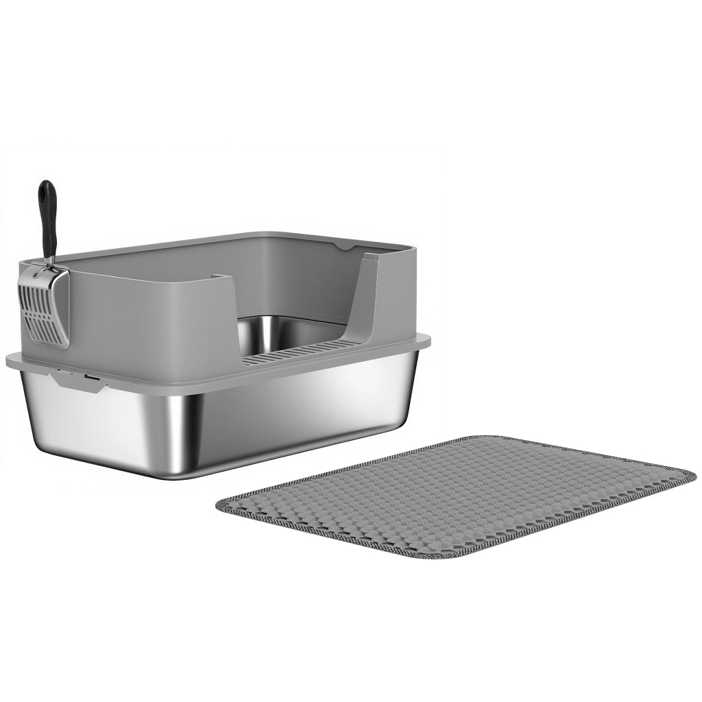 Casetta per gatti con lettiera ¨C zephmum ¨C 60.2x40.2x29.5 cm grigio
