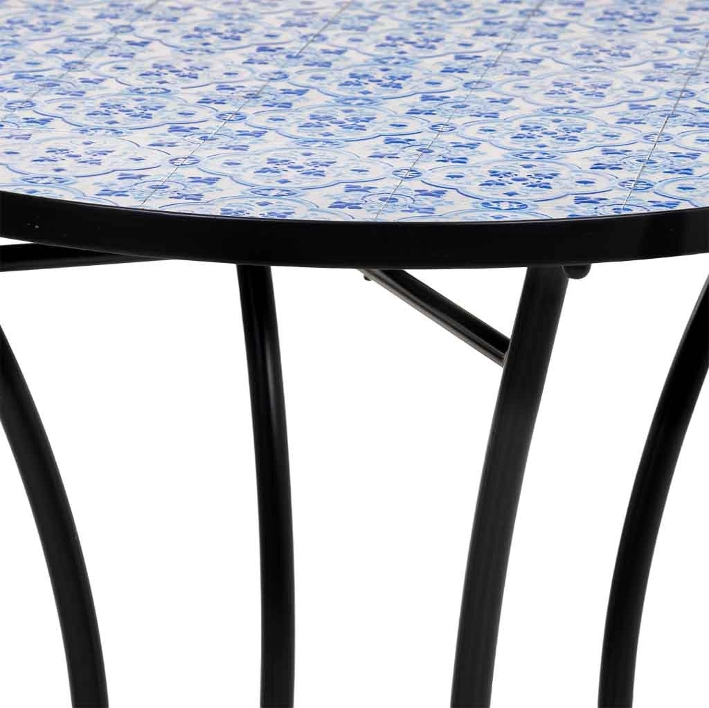 Tavolo + 2 sedie in ferro battuto, D60x75h-sedia(2): D38x46-90h Nero