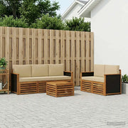 Set divani con cuscino 6 pcs Legno di Acacia Massello