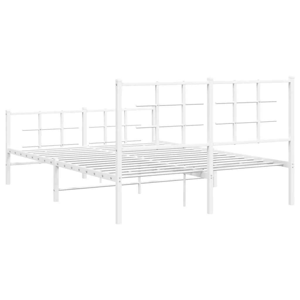Giroletto con Testiera e Pediera-Struttura Letto Metallo Bianco 140x190 cm 766459