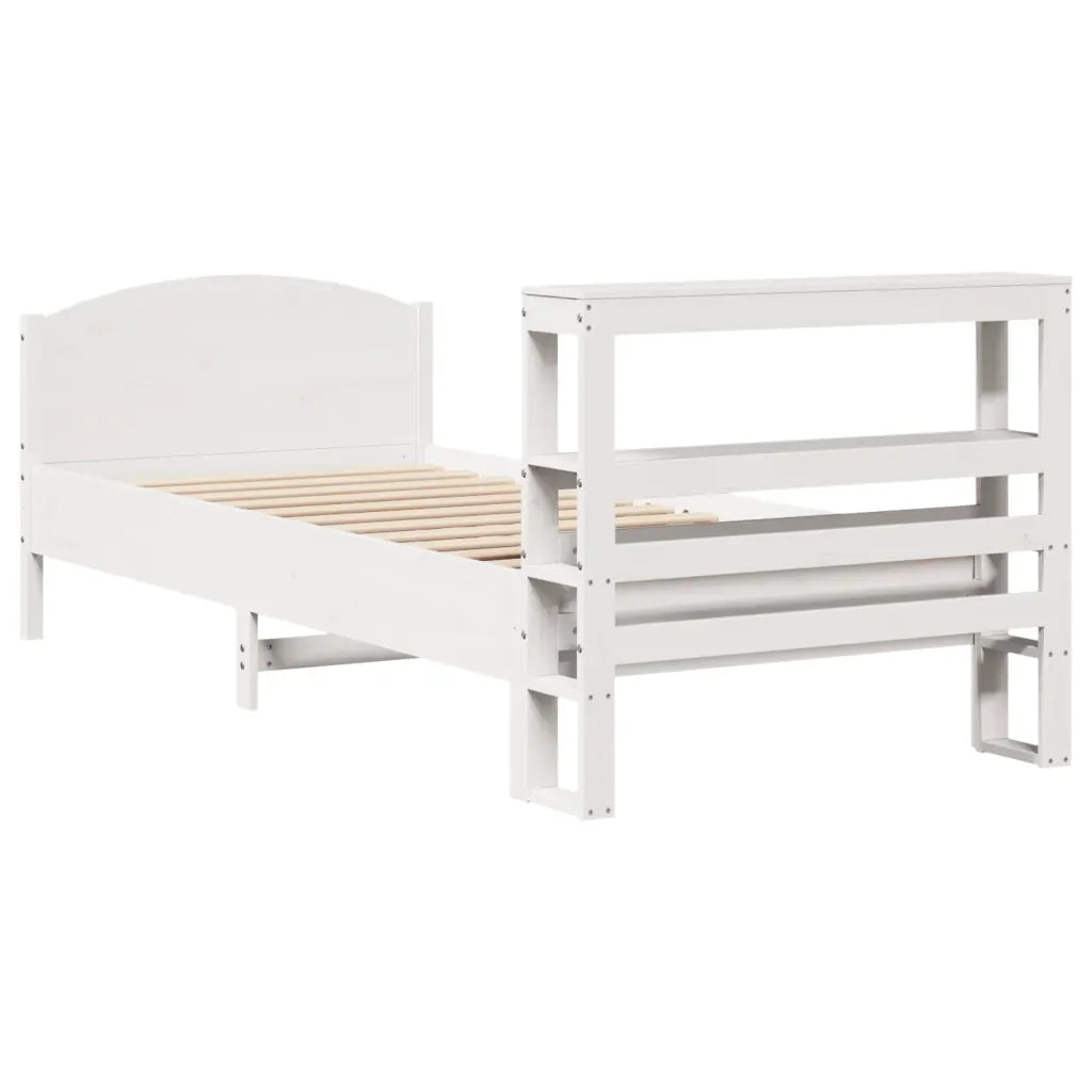 vidaXL Letto senza Materasso Bianco 75x190 in Legno Massello di Pino