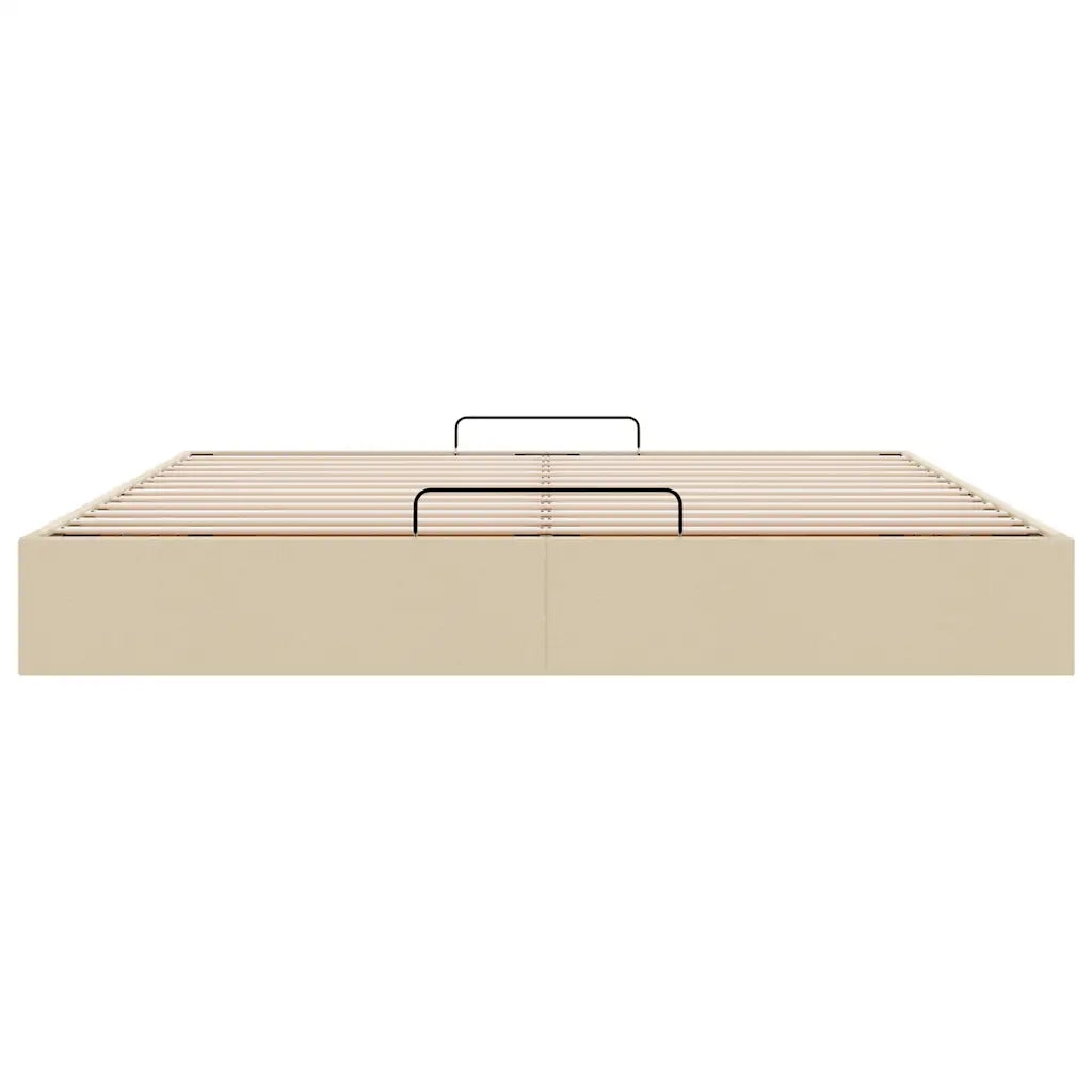 Struttura Letto Pouf senza Materasso Crema 180x200 cm Tessuto 3310901