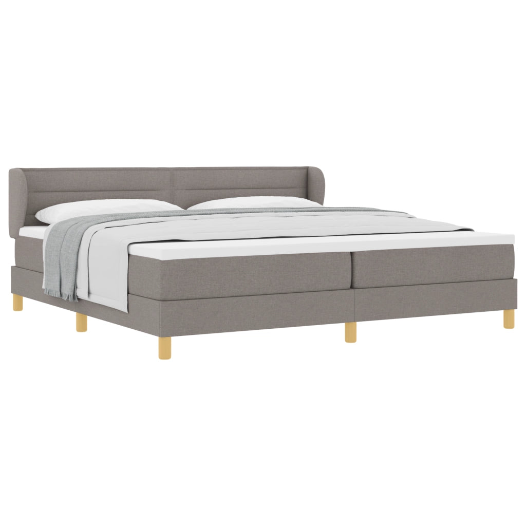Letto con Rete e Materasso - Tortora 200x200 cm Tessuto