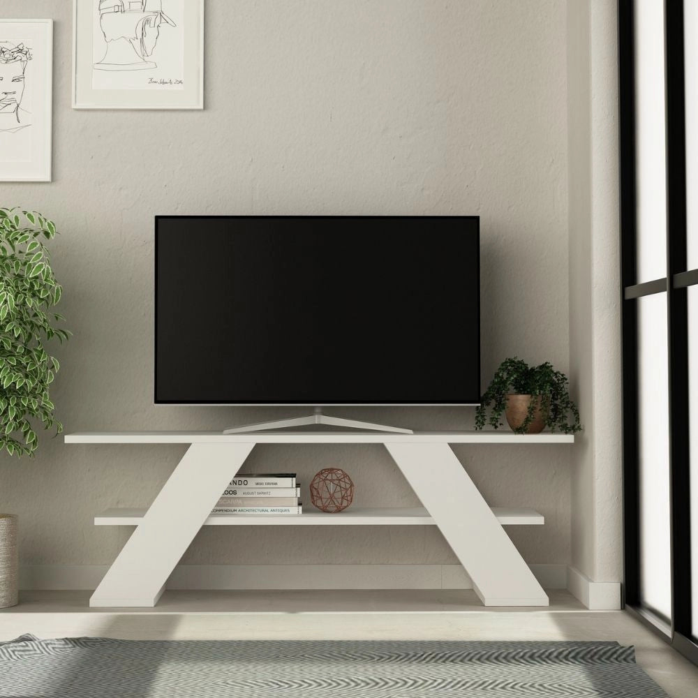 Mobile porta Tv aperto 2 ripiani Farfalla 120 colore bianco