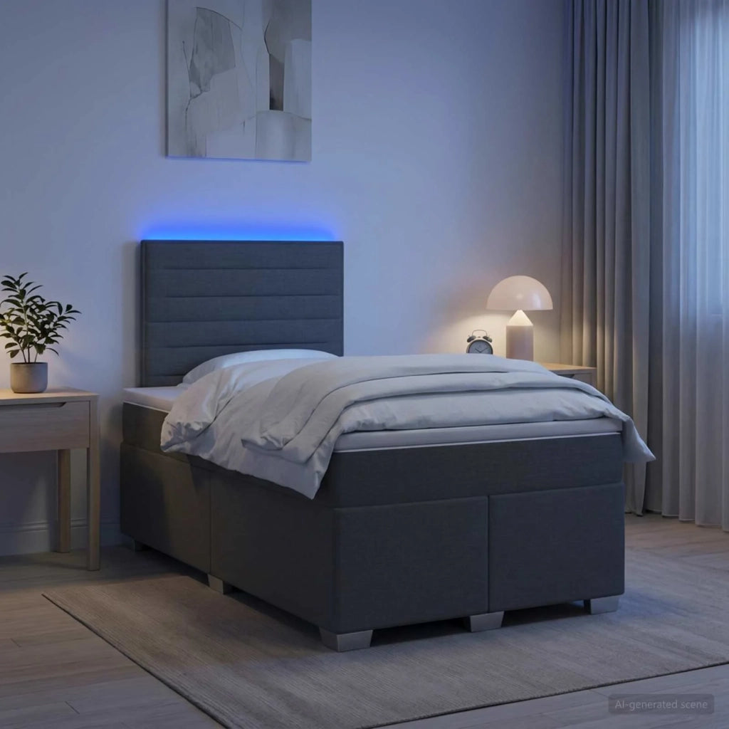 Letto box spring con materasso Grigio Scuro 120 x 190 cm 3454818