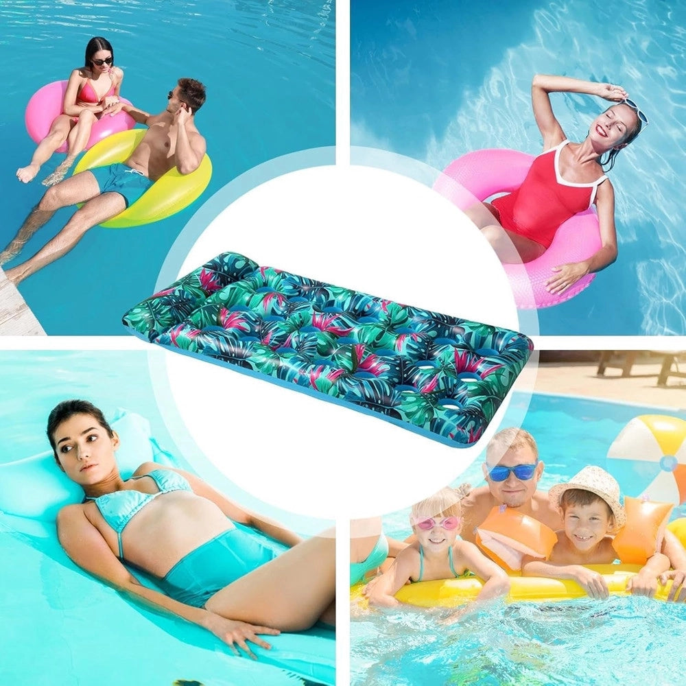 Trade Shop - Materassino Gonfiabile Galleggiante Con Poggiatesta Per Piscina 21 Fori 180x85cm 628529 -