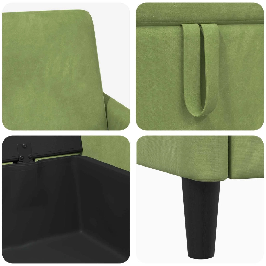 Set di Divani con Storage 2 pz Verde chiaro Poliestere 3429221