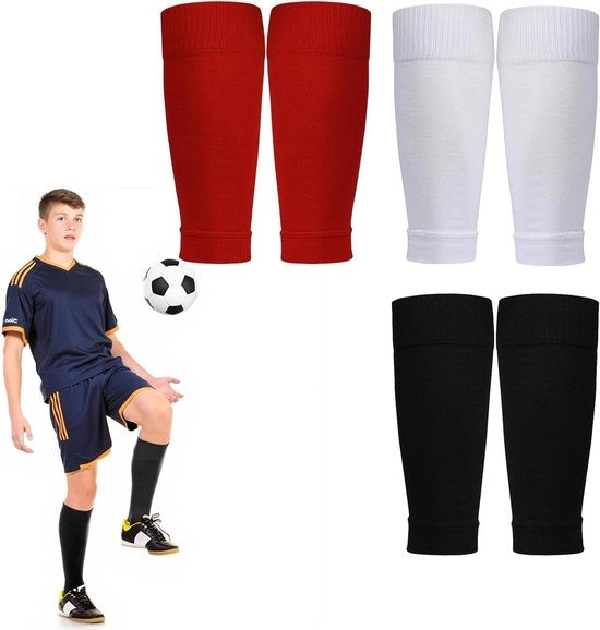 Set di Calze da Calcio Plus - 3 pezzi - Per calcio, corsa o allenamento - Nero Bianco Rosso - Dimensione unica - Forma confortevole e materiale respirante