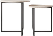 Set da Soggiorno Industriale - Nero/Robinia - Set Stilizzato da 2 Tavoli