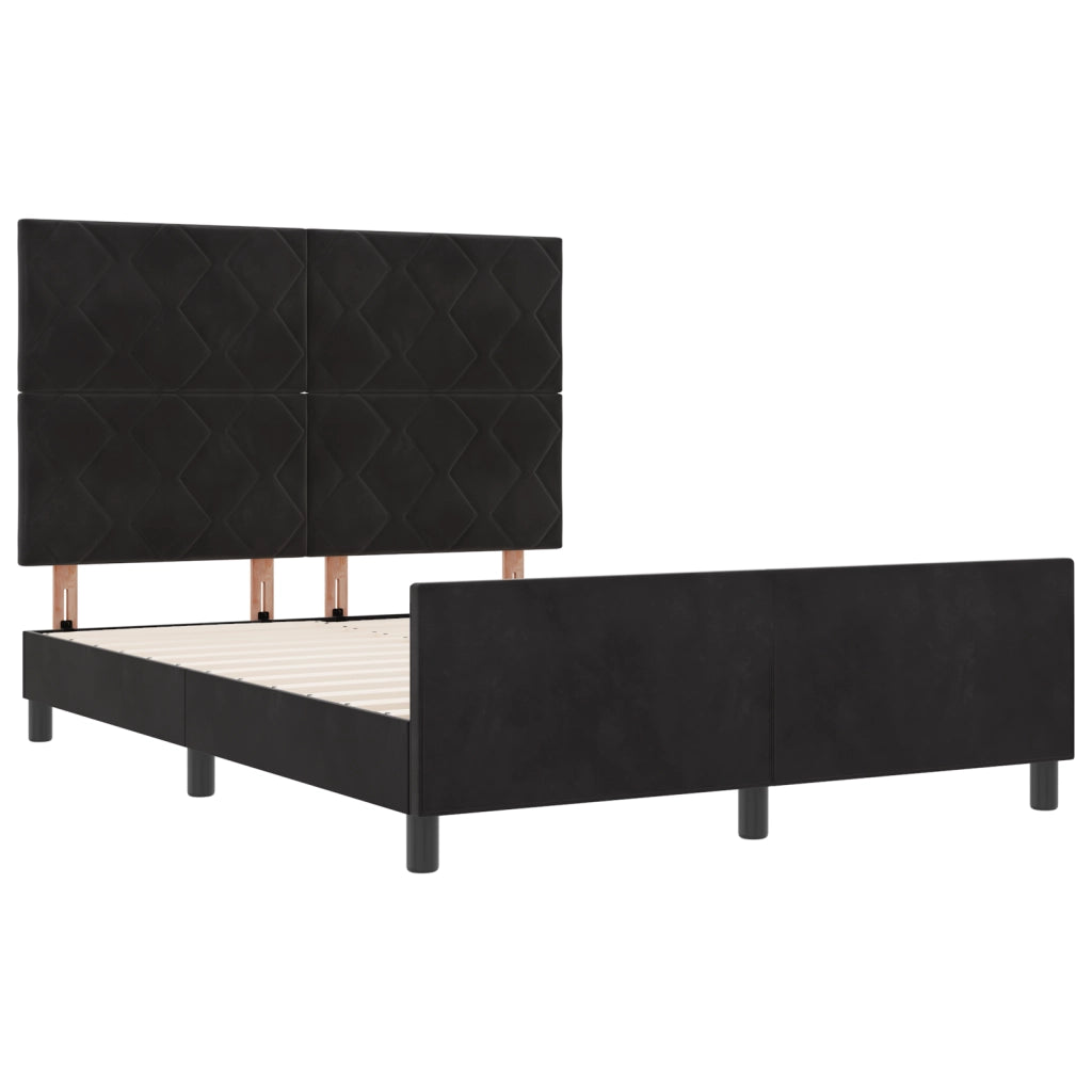 Struttura letto  Nera 140x200 cm in Velluto