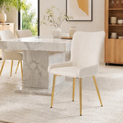 SEDIA da pranzo in velluto beige e oro, Set da 6 pezzi