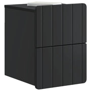 Comodino | Armadio da Notte | Mobiletto da notte a muro con cassetto Nero 33 x 34,5 x 43 cm
