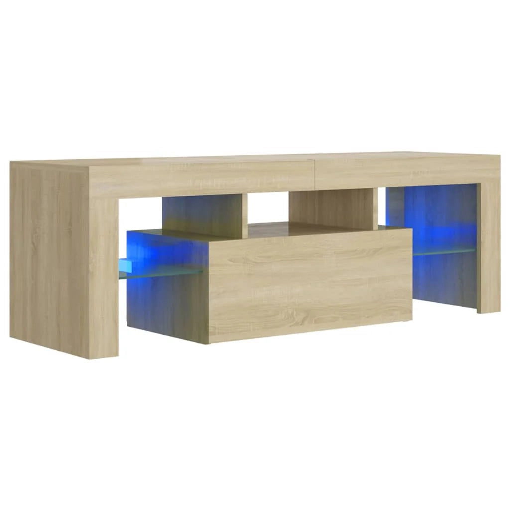 Mobile TV multimediale mensola TV credenza mobile TV per sala da pranzo soggiorno camera da letto con luci LED rovere Sonoma 120 x 35 x 40 cm marrone 02_0026756