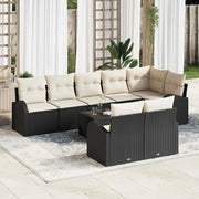 Set Divano da Giardino 9 pcs Nero e Bianco polyrattan 3354766