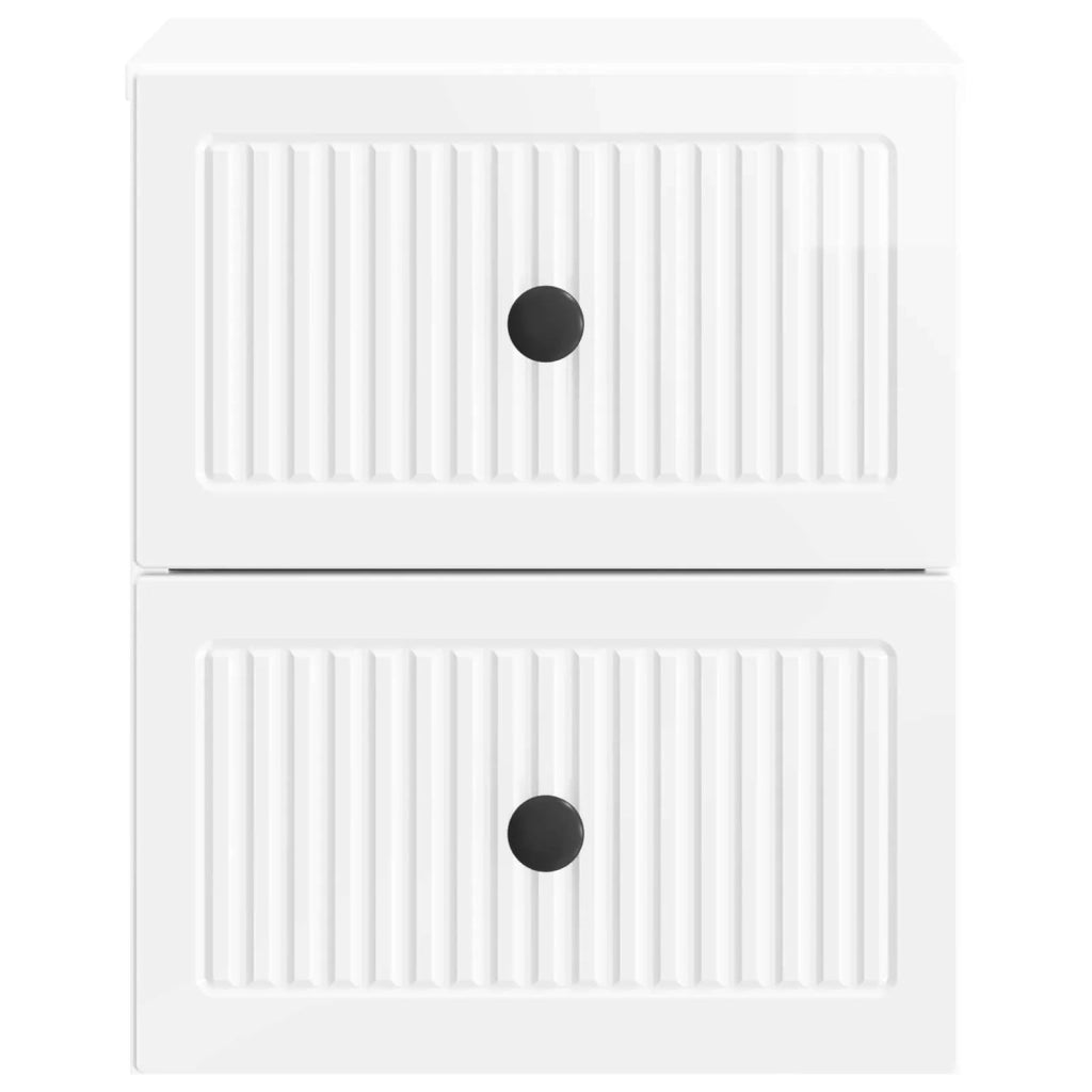 Mobiletto da notte a muro Bianco Lucido 33 x 34,5 x 40 cm 897963