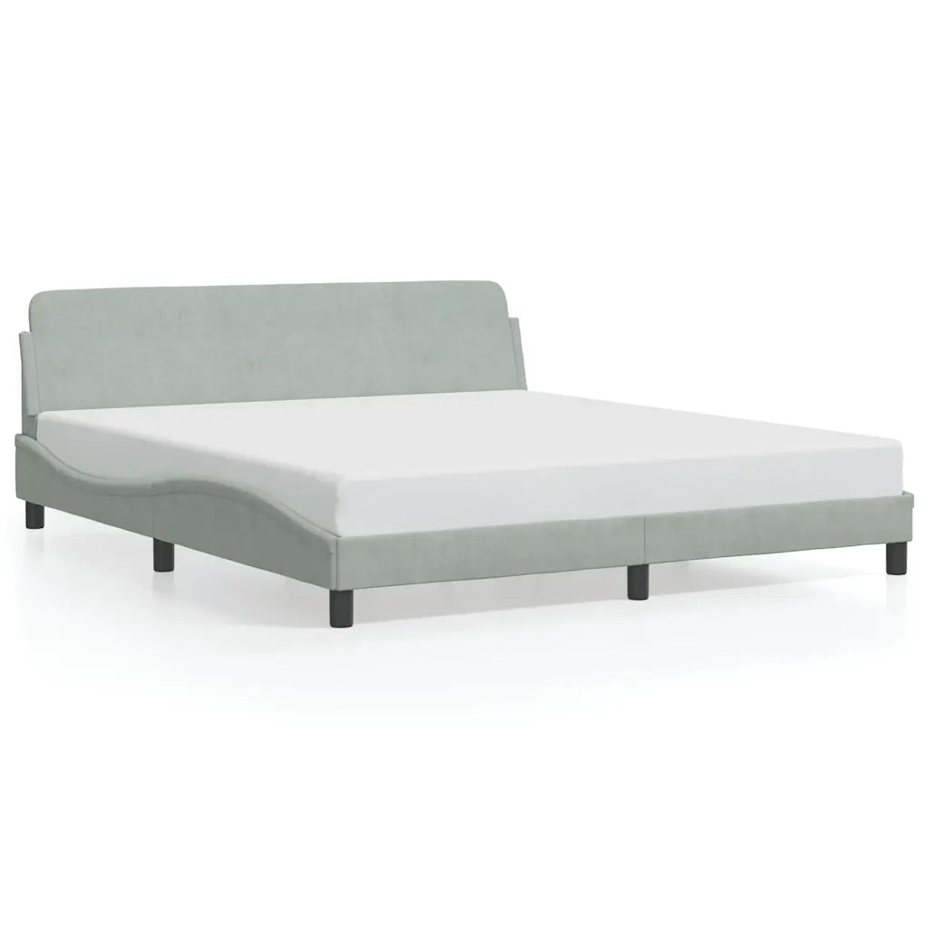 Struttura letto Dover Grigio Chiaro 180x200 cm in Velluto 373336