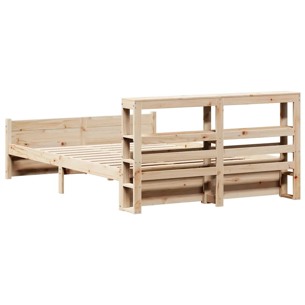 Giroletto con Testiera 120x200 cm in Legno Massello di Pino 3306019