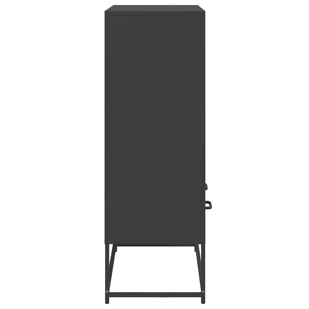Credenza | Madia | Buffet da pranzo | Armadio da pranzo Nera 68x39x111,5 cm Acciaio