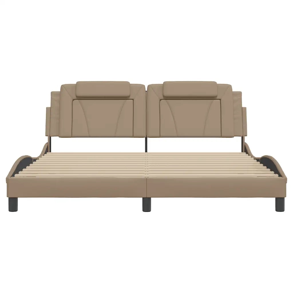 Giroletto Viana senza Materasso Cappuccino 180x200 cm in Similpelle 3208114