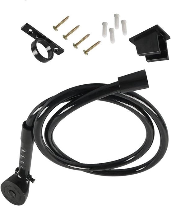 Kit doccia per camper nero con 3 posizioni - design moderno - inclusi accessori - tubo da 1,5 m - adatto per camper e furgoni