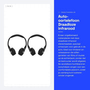 Cuffie auto per bambini - Infrarosso wireless - Design comodo - Adatto per l'intrattenimento in auto - 2 canali stereo - Adatto per bambini