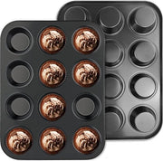 Due forme per muffin da 24 pezzi, forma per muffin di alta qualità con rivestimento antiscivolo, BPA-free, forma per muffin di formato standard, 35 x 27 x 3 cm, per cupcakes, brownies, torte di base