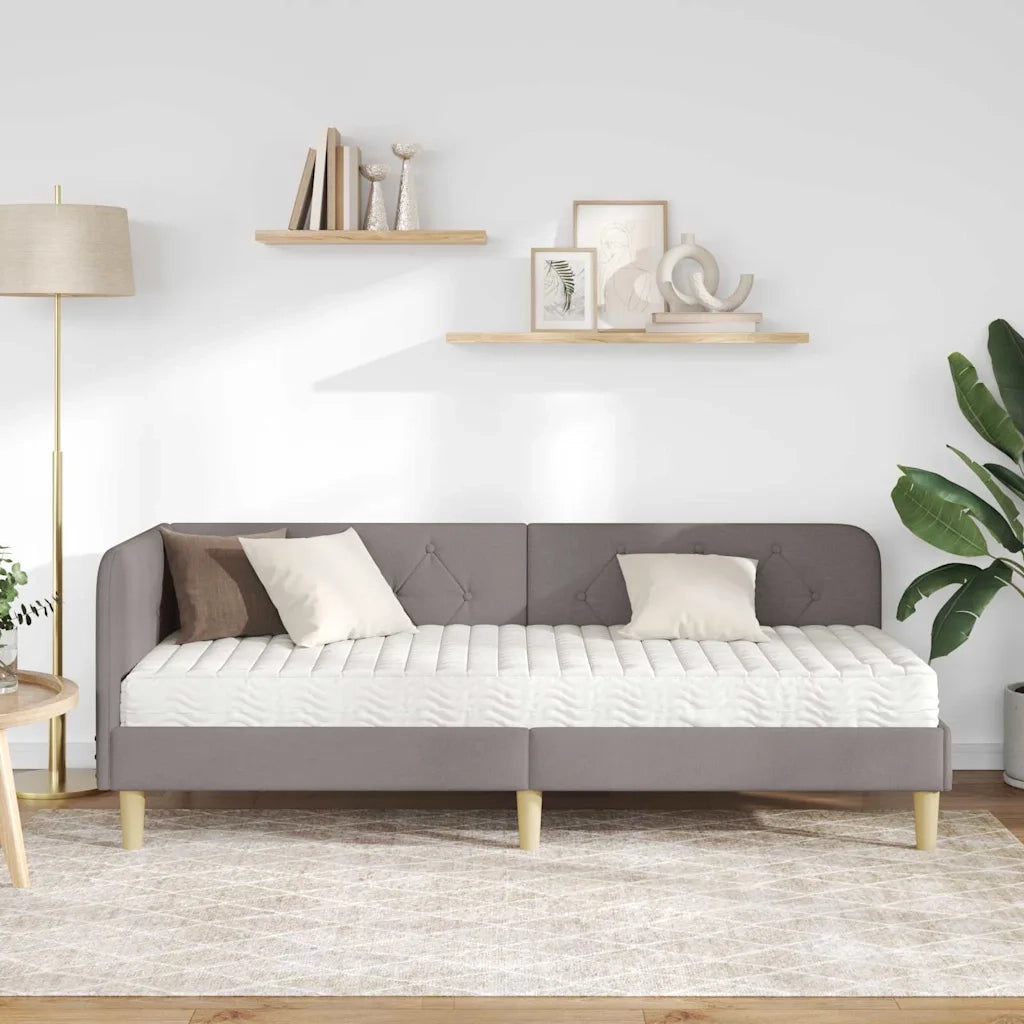 Letto singolo | Letto per adulti | Cornice del letto ad angolo Talpa 80 x 200 cm Tessuto
