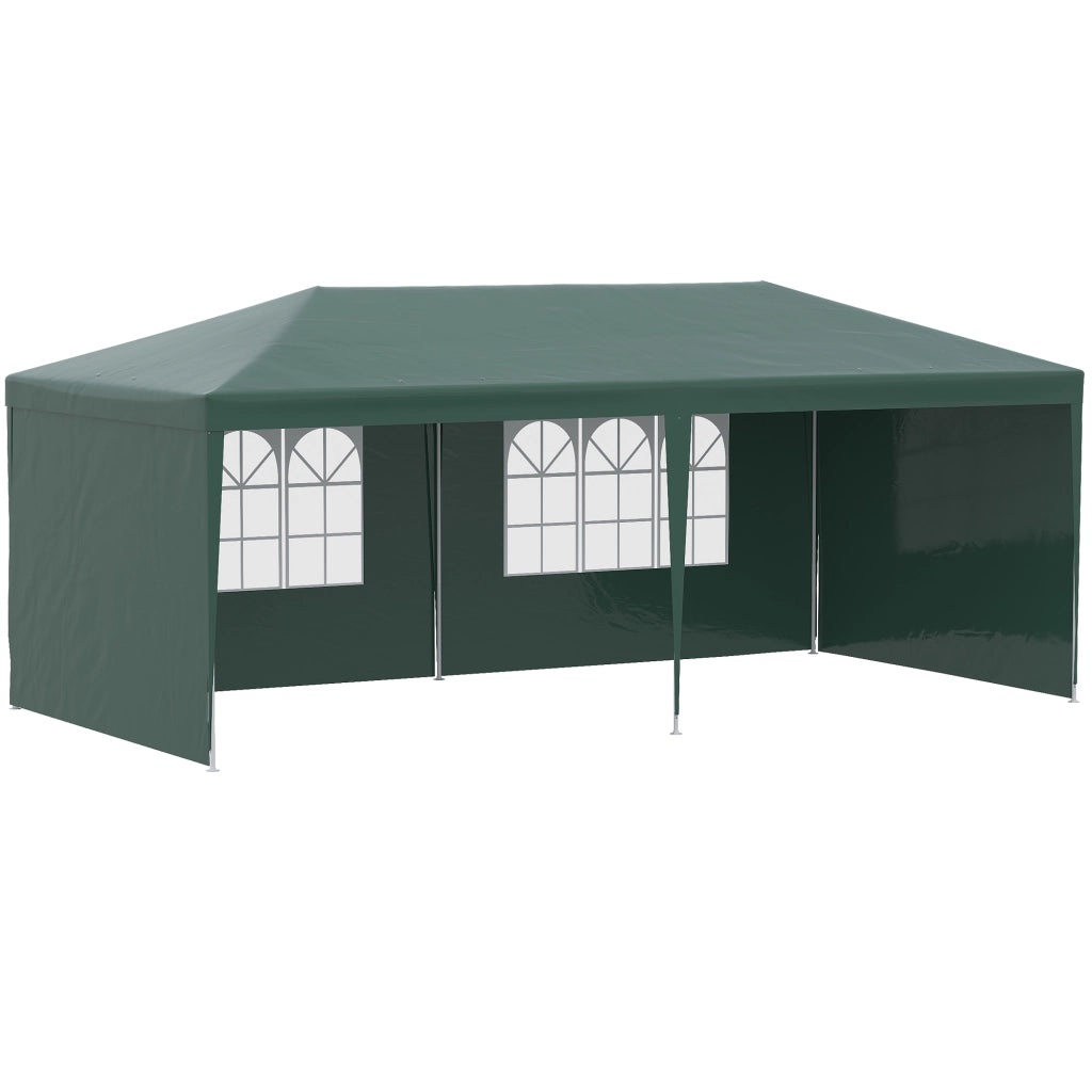 Tenda da giardino 6x3m con 4 pareti e 2 finestre ¨C zephmum ¨C Verde