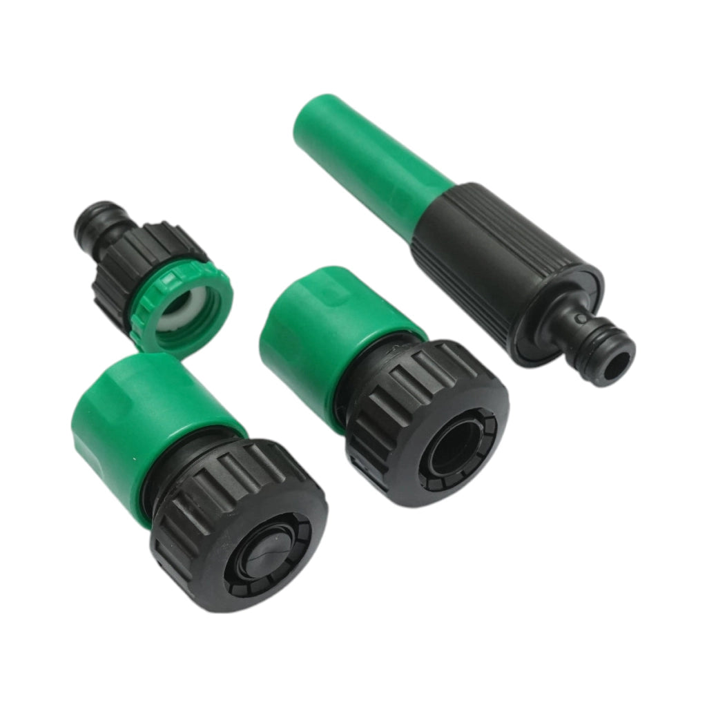 Set avvolgitubo da giardino 19mm x 7.5m con adattatore 3/4-1/2, connettori e ugello regolabile 1/2