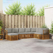 Set di divani da esterno 8 pcs Grigio Naturale e Chiaro