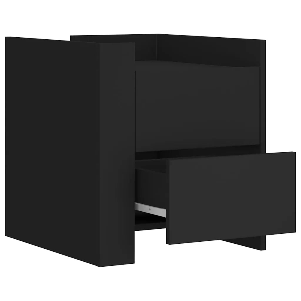 Comodino-Tavolino da notte Nero 45x50x50 cm in Legno Multistrato 971631