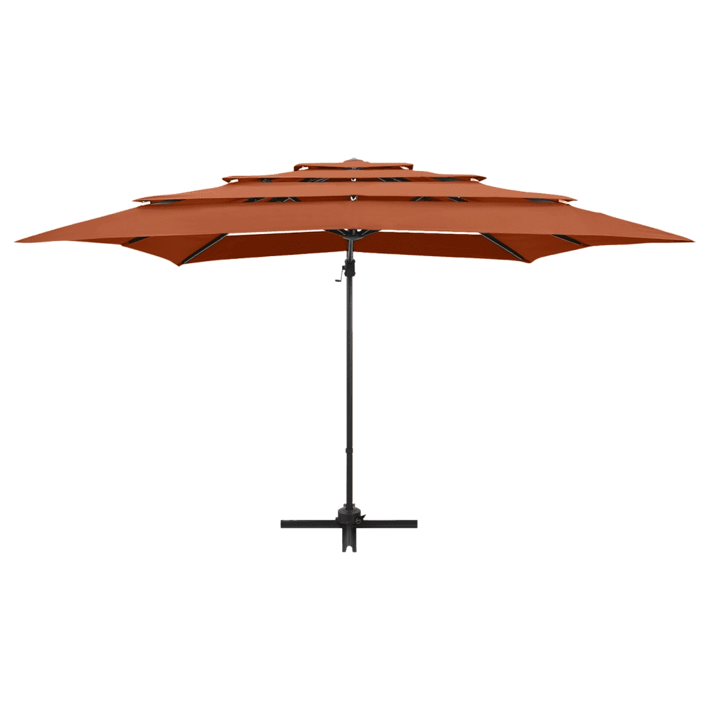 Ombrellone a 4 Livelli Palo in Alluminio-Ombrello da giardino 250x250 cm Terracotta