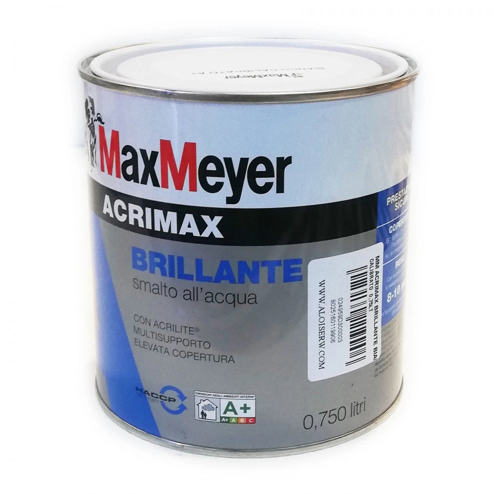Max meyer acrimax 750ml smalto base acqua tutti i ral 8000, colore  marrone oliva - ral 8008, brillantezza brillante