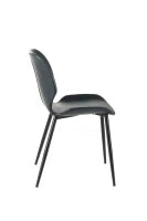 E-STYLO Sedia da pranzo in soft touch petrolio scuro e gambe in metallo nero, 55cm X 45cm H. 83cm.