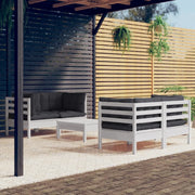 Set Divani da Giardino 5 pz con Cuscini Antracite Legno di Pino 3096023