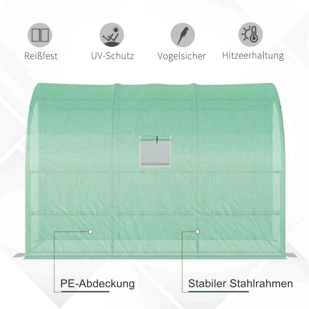 Serra da giardino ¨C zephmum ¨C verde, plastica, 3 ripiani, porte a zip