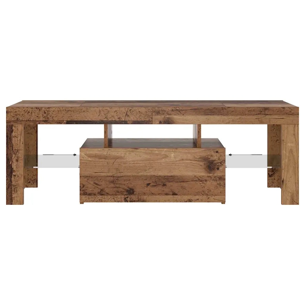 Mobile Porta TV con LED Legno Antico 120x36,5x40 cm Multistrato