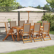 Sedie da Giardino Pieghevoli 8 pz Massello d'Acacia e Textilene 3279246