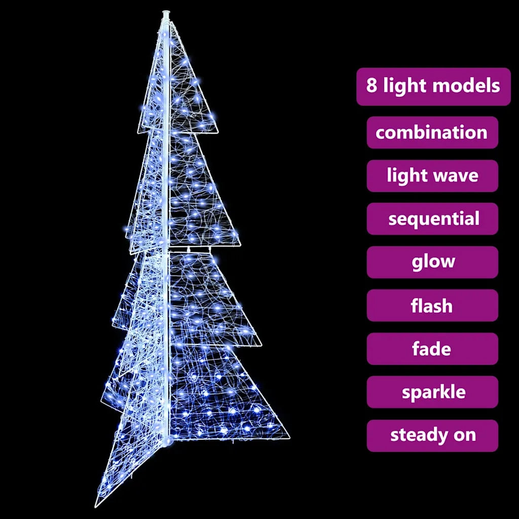 Albero di Natale con 240 LED-Luci decorative natalizie Bianco Freddo 180 cm Acrilico 490360