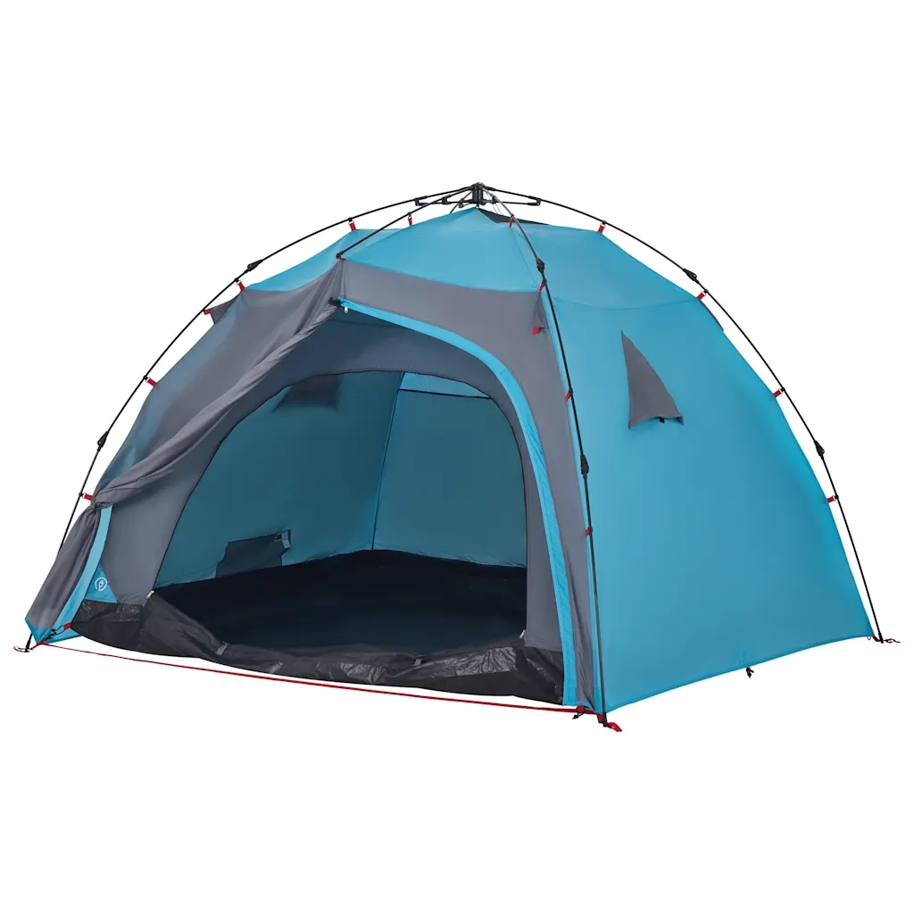 Tenda a Cupola da Campeggio 4 Persone-Tenda per Escursionismo Blu a Rilascio Rapido 290392